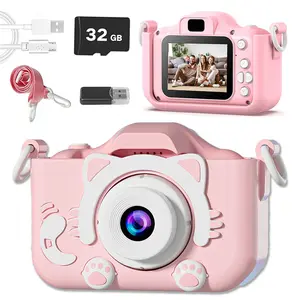 Mini Kids HD Digital Camera, Rechargeable Video Camera for Children, Birthday Gift Toy, Auto Focus, LCD Viewfinder, Cmos Sensor