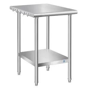 Stainless Steel Table for Prep & Work, Commercial Stainless Steel Prep Metal Table for  Kitchen Restaurant Space Expansion (24 x 18 x 33 Inch)