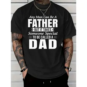 Men’s Letter Print T-Shirt, Short Sleeve Crew Neck Graphic Tee, Retro Typography Casual Top for Daily Wear, Street Fashion Style Shirt for Travel, Outdoor, Weekend and Everyday Use