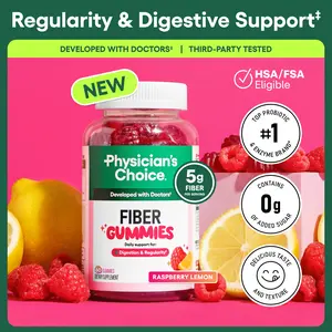 Physician’s Choice Fiber Gummies for Digestive Health & Regularity - HSA/FSA Eligible - No Sugar Added & Vegan - Daily Gummy for Adults Physician’s Choice Fiber Gummies for Digestive Health & Regularity - HSA/FSA Eligible - No Sugar Added & Vegan - Daily Gummy for Adults