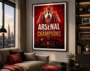 Arsenal Premier League Champions 25/26 Poster,  Emirates Stadium Wall Art  ( Unframed - Print Only )