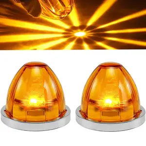 LED Watermelon Marker Lights 2-Pack - Clearance & Turn Signal Lights for Semi Truck, Lorry, Trailer Exterior | 2PCS Mini Accessories