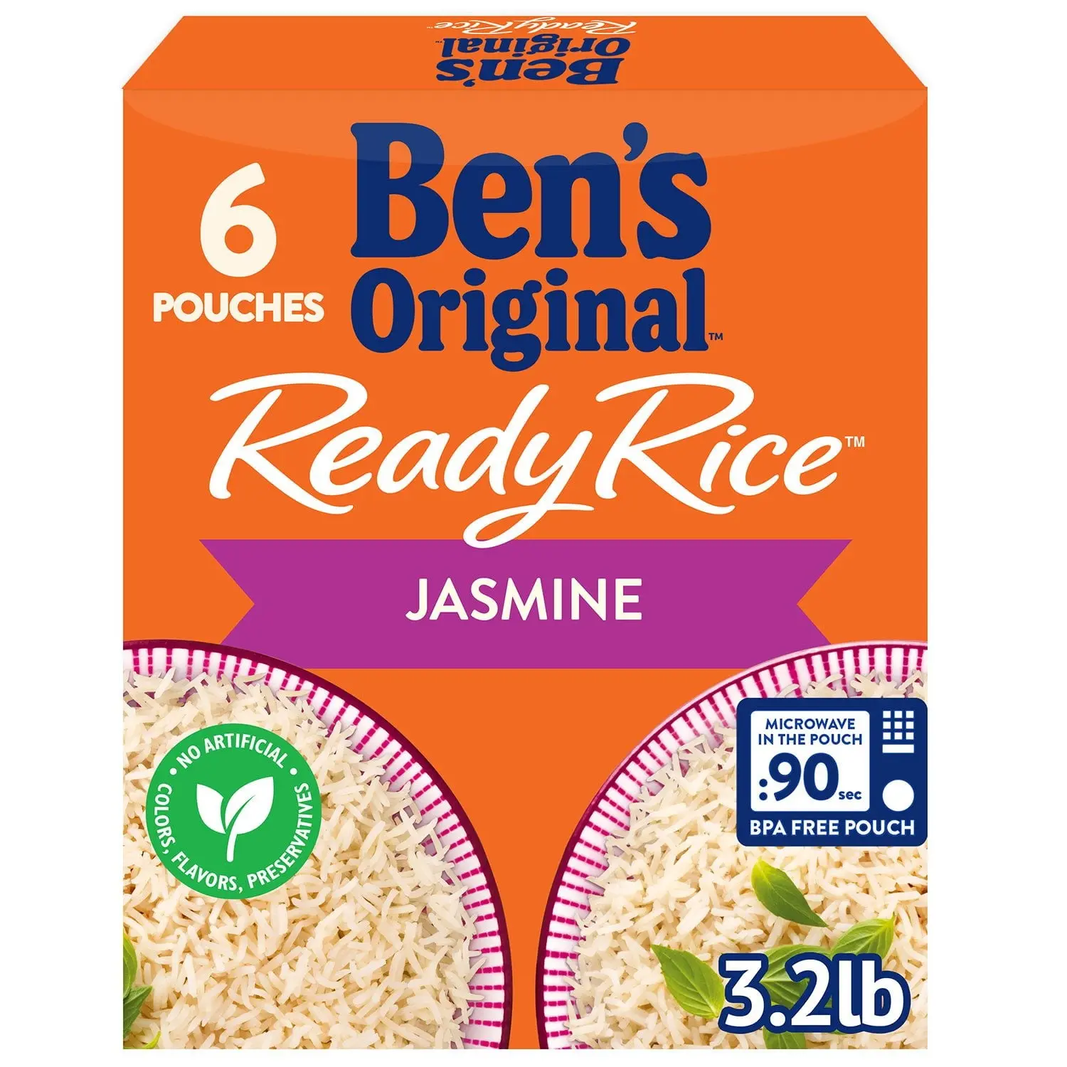 Ben's Original Ready Jasmine Rice, Microwave Ready-to-Serve Thai Jasmine Rice, 8.5 oz Pouches, 6 Pack  Description:
