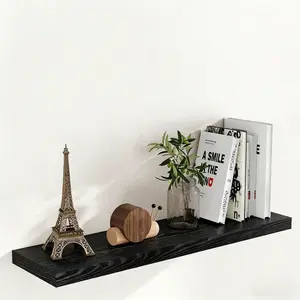 Wooden Wall Mounted Shelf, 1 Set Wall Mounted Storage Rack with Hidden Bracket, Home Organizer for Bathroom, Bedroom, Office, Room Decor