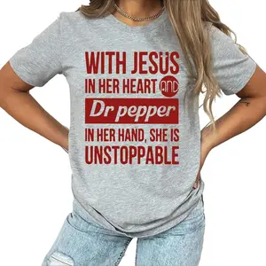 Jesus In Her Heart Dr Pepper Shirt, Dr Pepper Gift for Women, Jesus and Dr Pepper Lover Shirt, Soda Lover Tee, Gift for Her