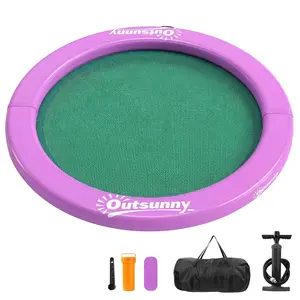 8FT Inflatable Water Hammock Floating Ring, Inflatable Floating Dock Platform for for Lakes, Pools, Oceans, Blue/Purple