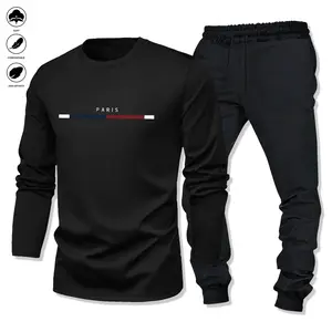 Men's two-piece set, casual crew neck long-sleeved sweater and sweatpants set, sweatwear set, sweater, sweatshirt, jogging pants, sweatpants, sweater, pants