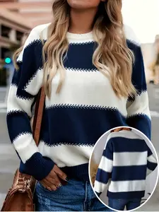Women's Plus Size High Neck Long Sleeve Sweater, Fall & Winter Fitted Knitwear, Casual Inner Layer Outer Wear