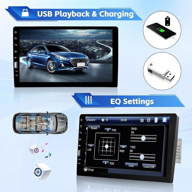9 Inch Single Din HD Touch Screen Car Stereo with Bluetooth with Backup Camera + External Microphone + FM MP5 Player Car Audio Receivers Support Mirror Link SWC USB EQ Car Radio