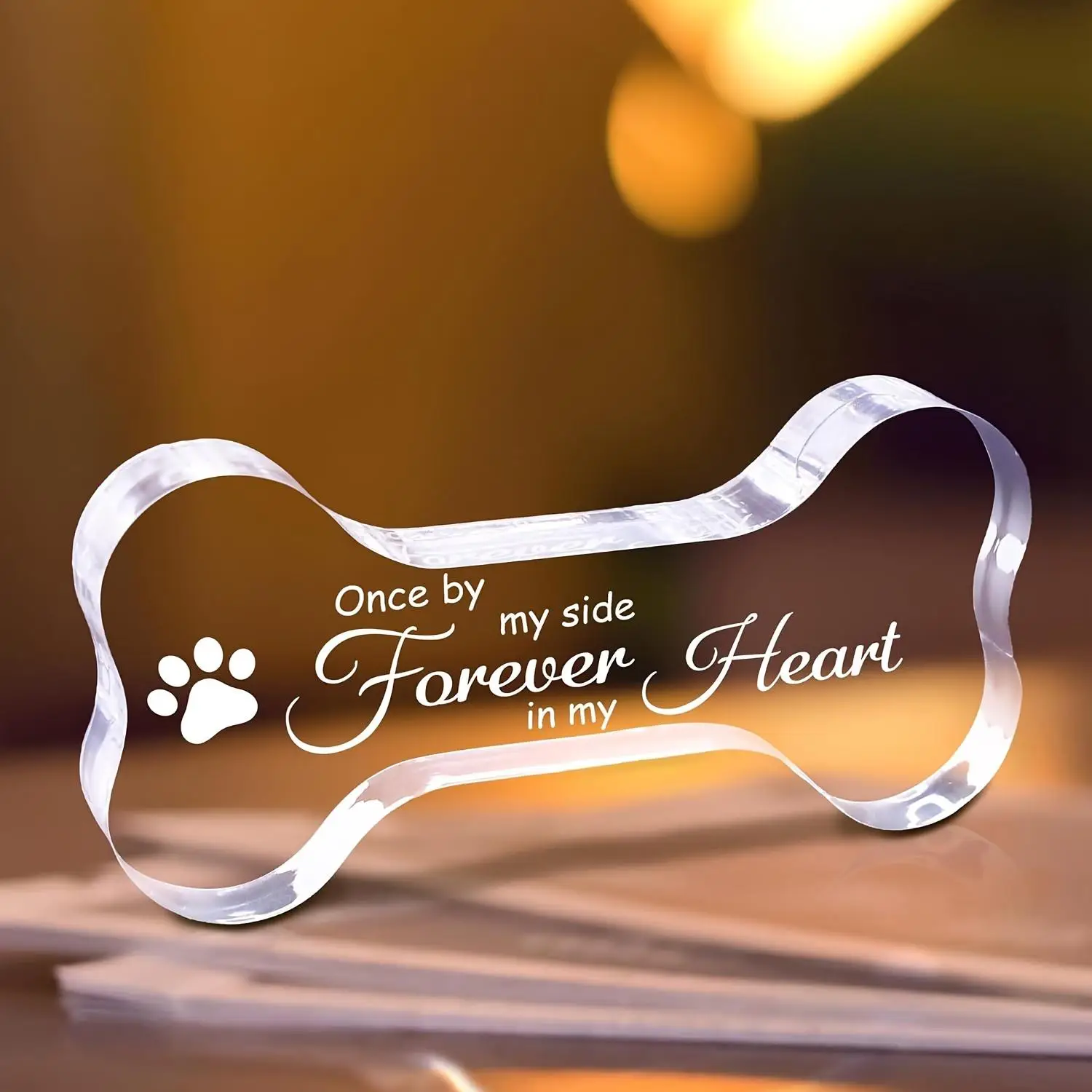 Bone Shaped Paws Design Pet Memorial Gift, Pet Remembrance Plaque, Pet Memorial Keepsake, Condolence Gift for Someone Who Loss Pet Dog, Cat Accessorie