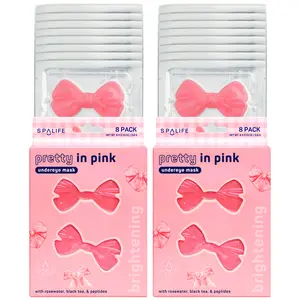 Pretty in Pink Eye Patches | Brightening Undereye Masks with caffeine and collagen-boosting peptides | 16 Pack
