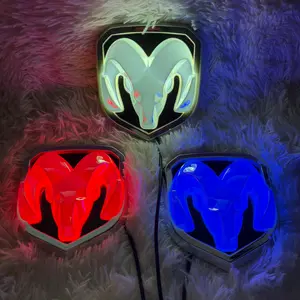 Compatible with Dodge Ram; LED illuminated emblems for Ram Cool Ride/Cool Body; front grille emblem; rear emblem; customizable illuminated emblems