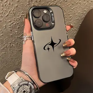 A Minimalist Style Black Star Laser IMD Phone Case with Soft Edges And a Hard Back,Suitable for a variety of iPhone models, from Iphone 17 series to Iphone 11 series, and Iphone x series