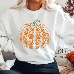 paw pumpkin shirt, paw print shirt, pumpkin dog shirt, dog halloween shirt,retro pumpkin, Halloween Shirt, Halloween Sweatshirt,Thanksgiving