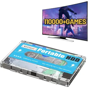 500G HDD Portable Game Drive Built-in 110,000+ Games, Batocera 33 Game System Compatible with 90+ Emulators,Plug and Play,USB3.0,Support for Windows/Laptop/PC