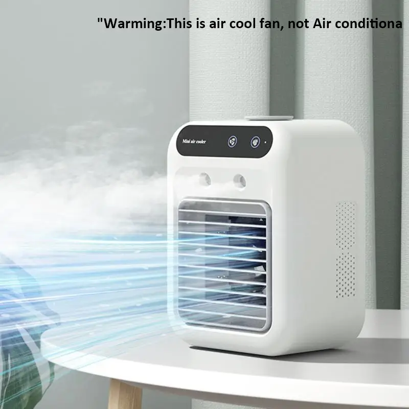 3-In-1 Fan with 2 Mist Speeds, Personal Evaporative Cooler for Bedroom and Office, 1800mah Battery and 500ML Tank, Mini Air Cooler Fan for Camping