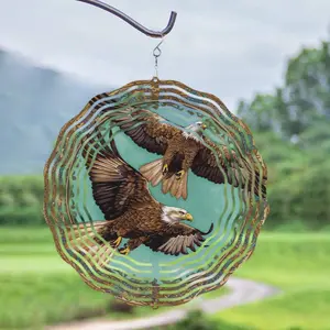 Eagle Design Metal Wind Spinner, Outdoor Decor for Balcony Lawn, 360 Rotating Garden Decor, Creative Gift for All Season