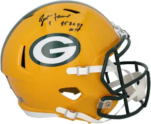 Brett Favre Green Bay Packers Autographed Riddell Speed Replica Helmet with "95, 95, 97 MVP" Inscription - Fanatics Authentic Certified