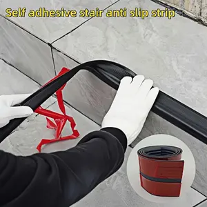 1 Roll of Self-adhesive Stair Treads, Self Adhesive Stair Edges Protectors, Peel and Stick Edges Anti Slip Strip, Suitable for Home Decoration, Durable PVC Material