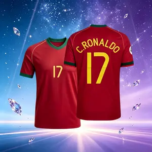 2006 Portugal Home Red 17# Cristiano Ronaldo Short Sleeve Soccer Jersey Fans Version