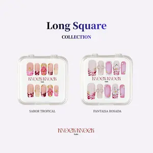 KNOCK.KNOCK NAILS 2026 | Long Square Press-On Nails, 10PCS | 100% Handmade, Reusable, Custom-Sized