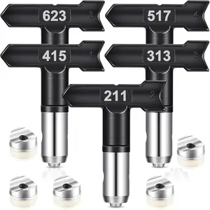 5 count Spray Tips Reversible Spray Nozzles for Airless  Sprayer Tips  and Spraying Machine for Homes Buildings Garden Decks Fences(211, 313, 415, 517, 623)