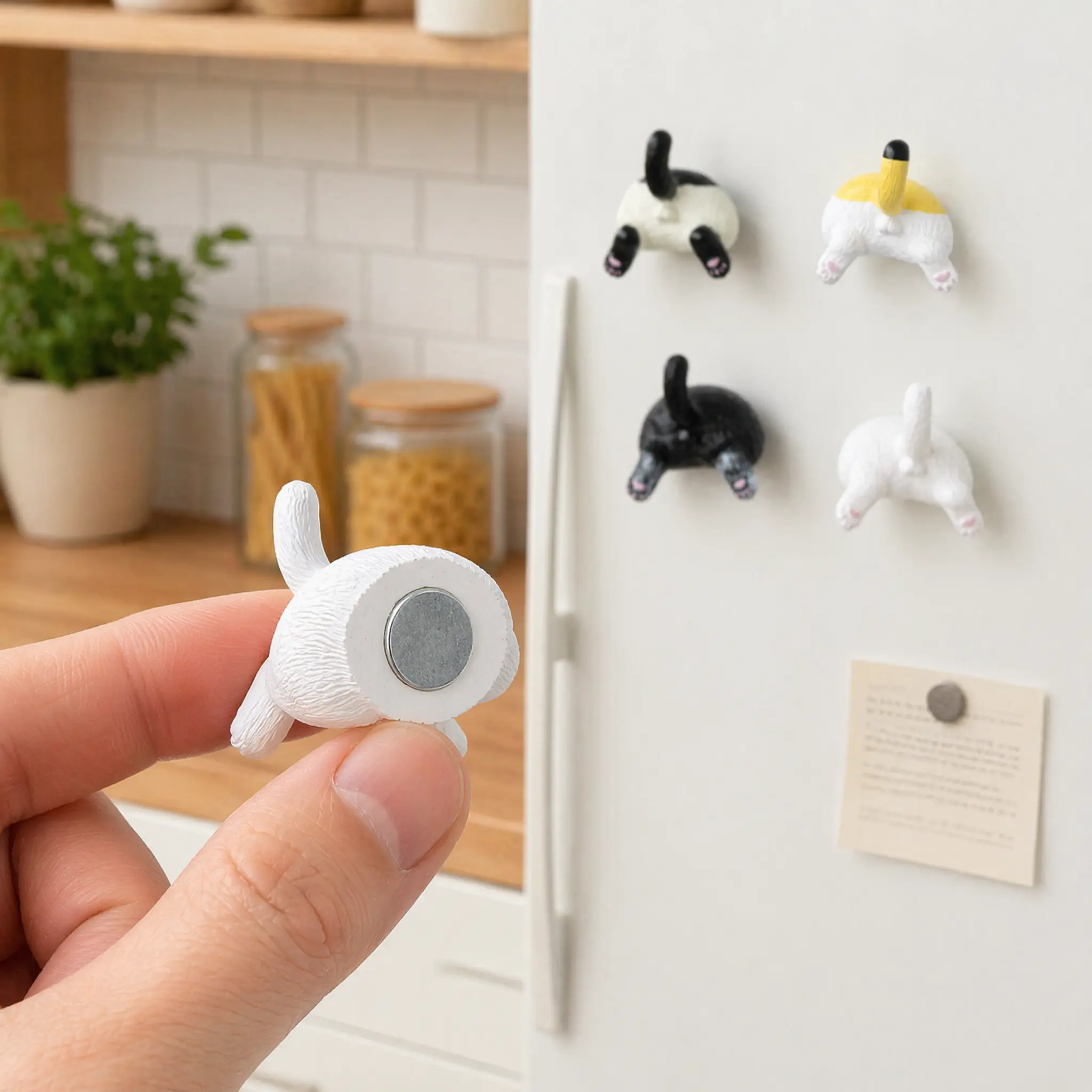 4 Pack Cat Butt Fridge Magnets Set, Add Humor & Whimsy to Your Refrigerator, Novelty Magnetic Decor, Perfect for Home Use Adult-Friendly Funny Decorations-MM3