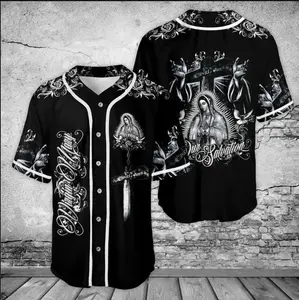 Guadalupe Baseball Jersey, Mexican Virgin of Guadalupe Shirt, Religious Sports Jersey for Fan, Classic Cuts, Always On Point