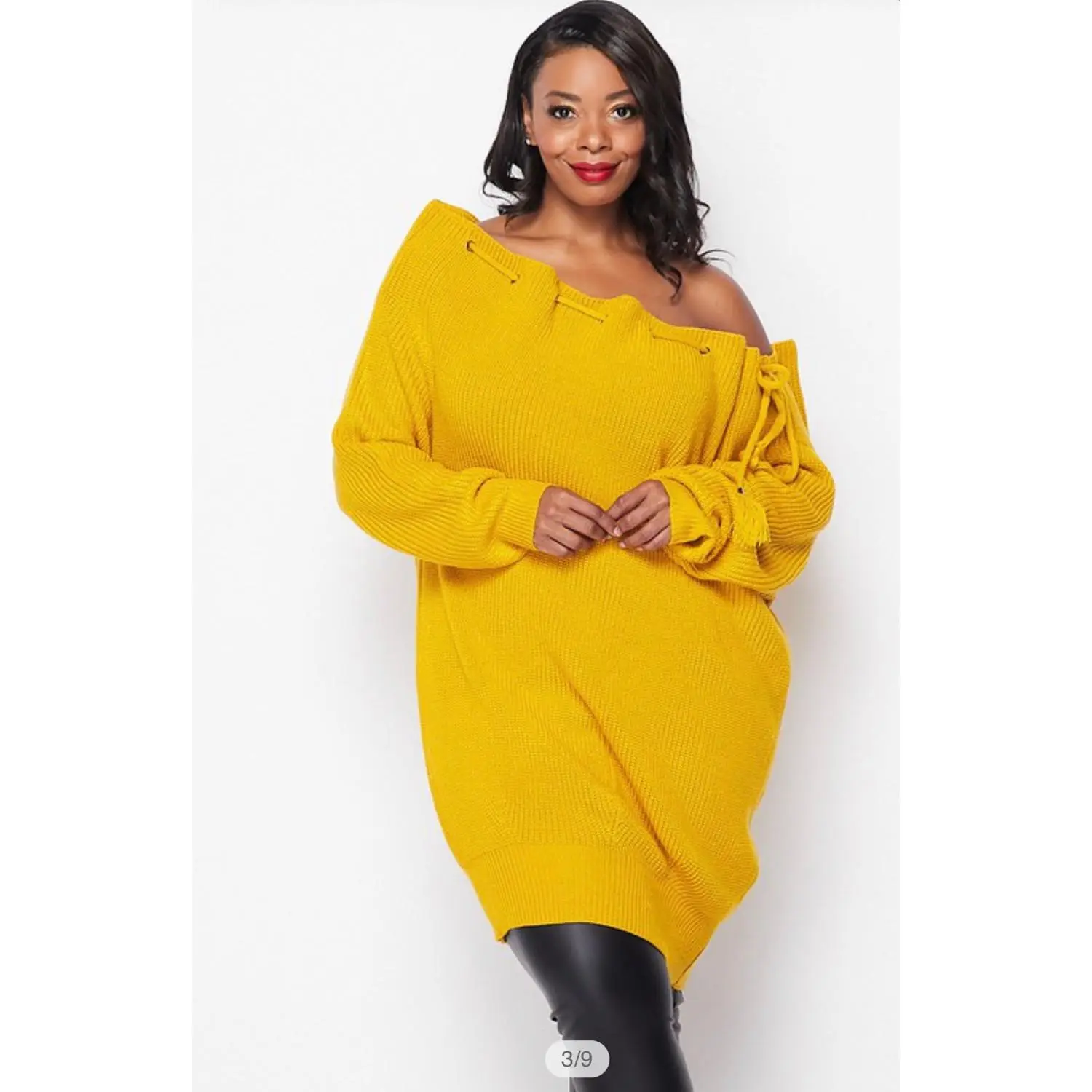 Mustard Off The Shoulder Sweater