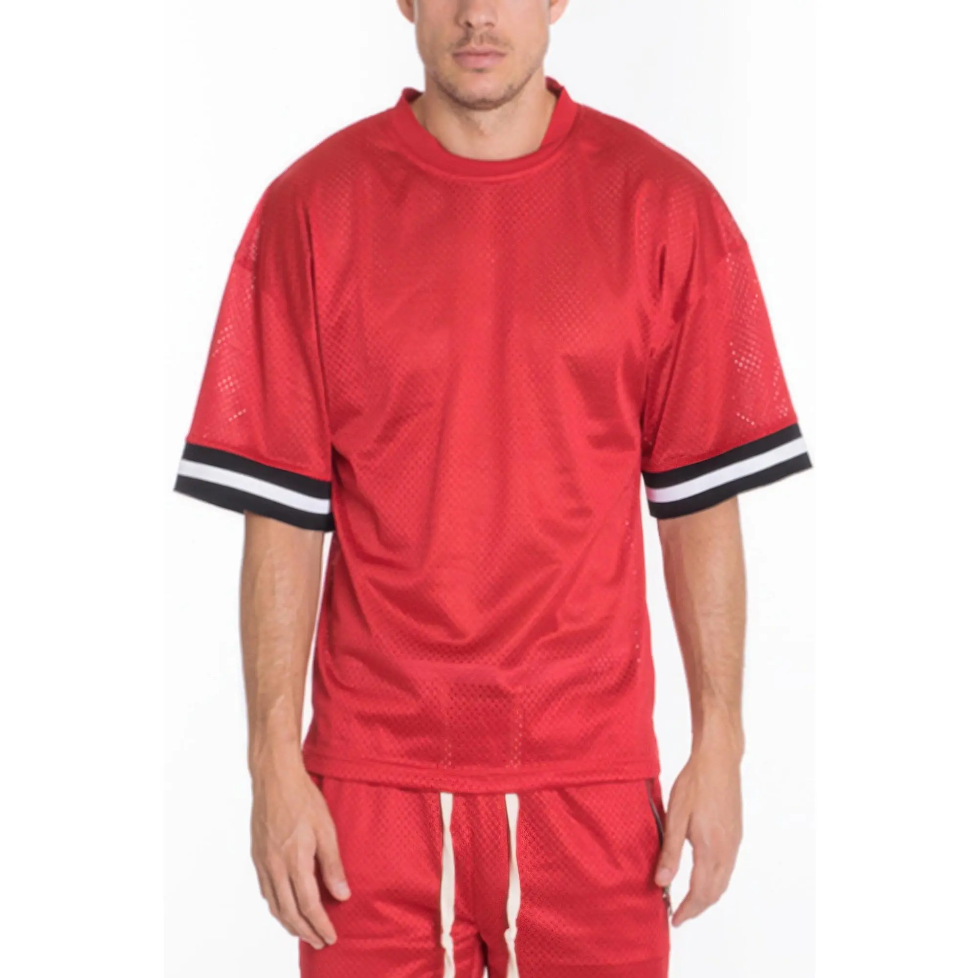 Mesh Sleeve Tape Athletic Tshirt