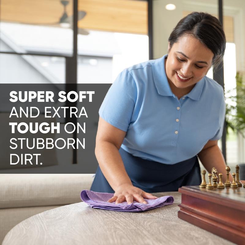 48 Pack 16"x16" MW Pro Microfiber Cleaning Towels | Highly Absorbent, Lint-Free, Multi-Purpose | Safe for Electronics, Kitchen, Delicate Surfaces