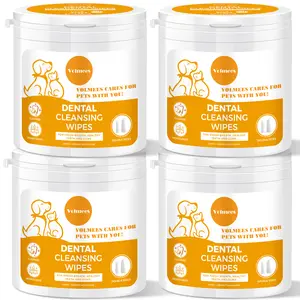 Pet Finger Cleaning Wipes - 50 pcs, for cleaning cat and dog teeth tartar, preventing plaque formation, fresh breath, coconut flavor