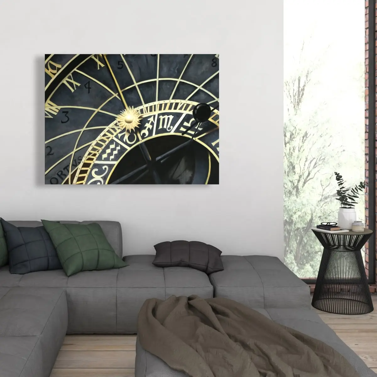 360 Stand Rectangle Wall Clock - 36x48in Hyperrealist Celestial Astrology Design, Home Goods Wall Decor, Ideal for Home Rooms and Office Gifting, Oversized Wall Clocks