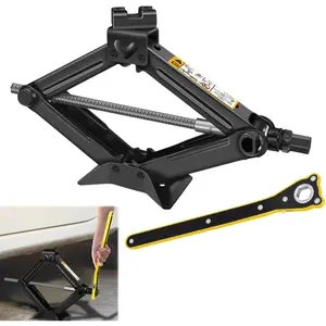 Car Jack Kit Heavy Duty Scissor for 2 Ton(4409 lbs) Tire Wrench Portable Quick Lifting Changing Lift SUV and Auto Manual Ratchet Handle Hardware Tools Vehicle