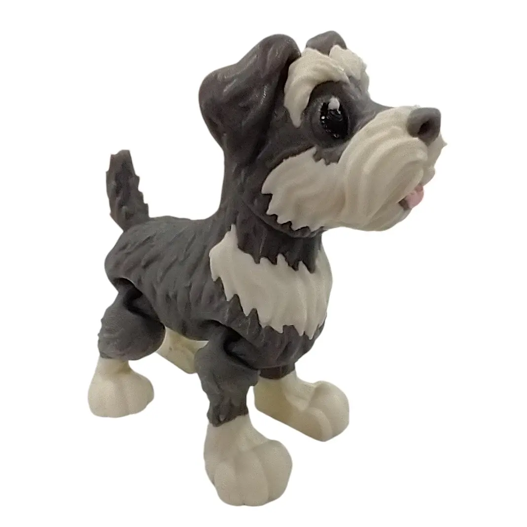 BS 208 Creations Modern Articulating 3D Printed Schnauzer Figurine - Animal Design Articulating Miniatures, Indoor Home Decoration Ornament