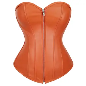 Women's Leather Corset Gothic Faux Leather Bustier Top for Halloween Costumes Cosplay and Plus Size Apparel Fashion Cosplay Costumes Fairy Renaissanc Halloween Elegant Green Black Red White