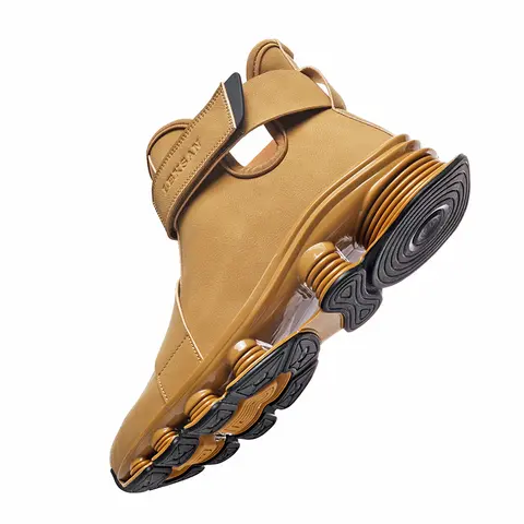 Ubetif Men's Comfortable Velcro Mid Hiking Ankle Boots - Waterproof Fabric Walking Hiking Shoes, Hike Footwear for Trekking Camping Trendy Outfits, All Seasons Fast On/Off, Available in US 6.5, US 10