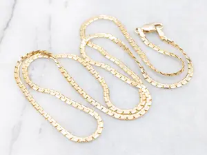 Polished Gold Flat Cuban Link Chain