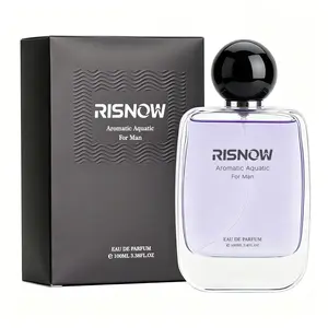 RISNOW Aromatic Aquatic Eau de Parfum 100ml | Fresh Aquatic Fragrance with Apple Bergamot Cinnamon Musk | Long-Lasting Arabian Men's Perfume Gifts