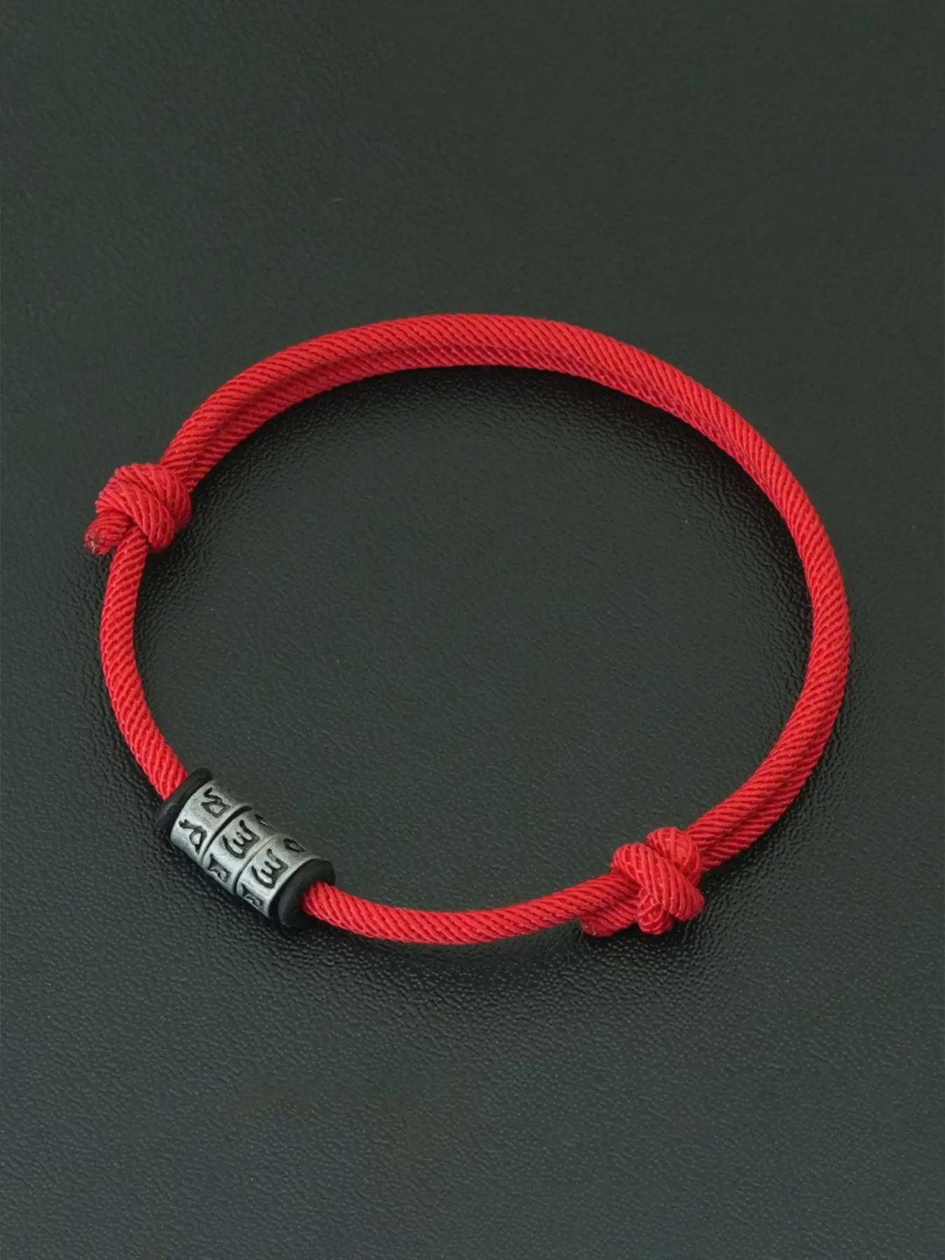 Men's Vintage Mysterious Runes & Beads Decor Adjustable Cord Bracelet, Handmade Sliding Casual Accessory for Everyday Wear, Exquisite Bracelet, Boho Style Bracelet, Fashionable Bracelet, Bohemian Bracelets