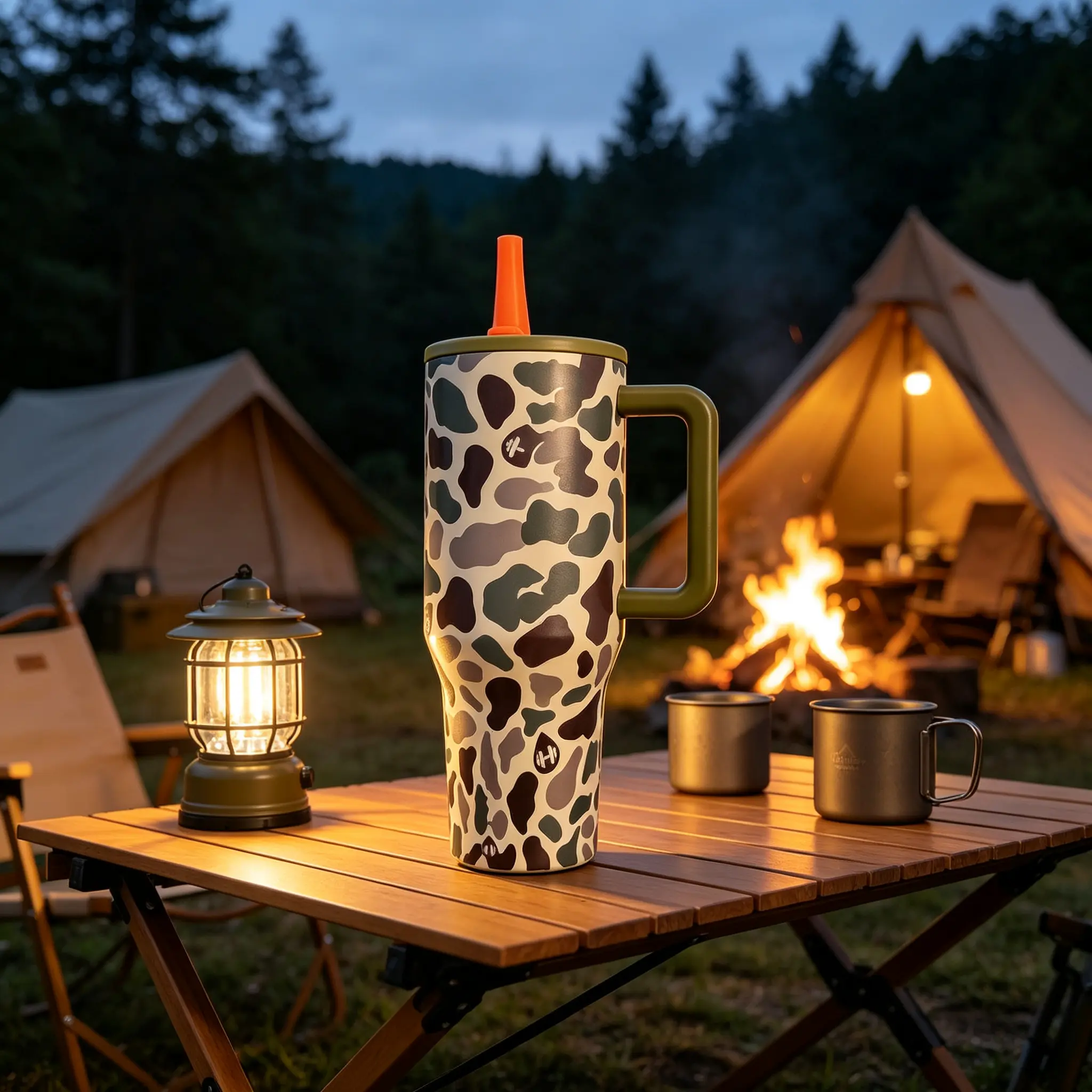 HYDRO Flask Wide Mouth Stainless Steel Tumbler with Straw - Double Wall Vacuum Insulated, 24hrs Cold Retention, BPA-Free, Flexible Handle Lid (for Camping, Hiking)