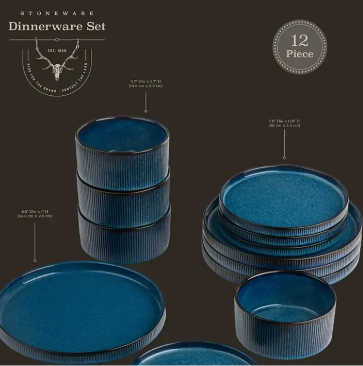 Yellowstone 12-Piece Ceramic Dinnerware Set for Elegant Dining - TikTok ...