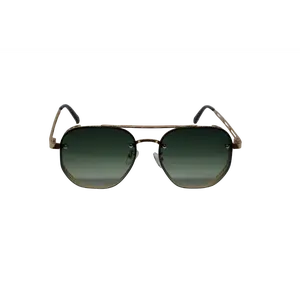 WolfScar™ Retro Punk Oversized Round Sunglasses – Green Gradient Metal Frame Eyewear for Men