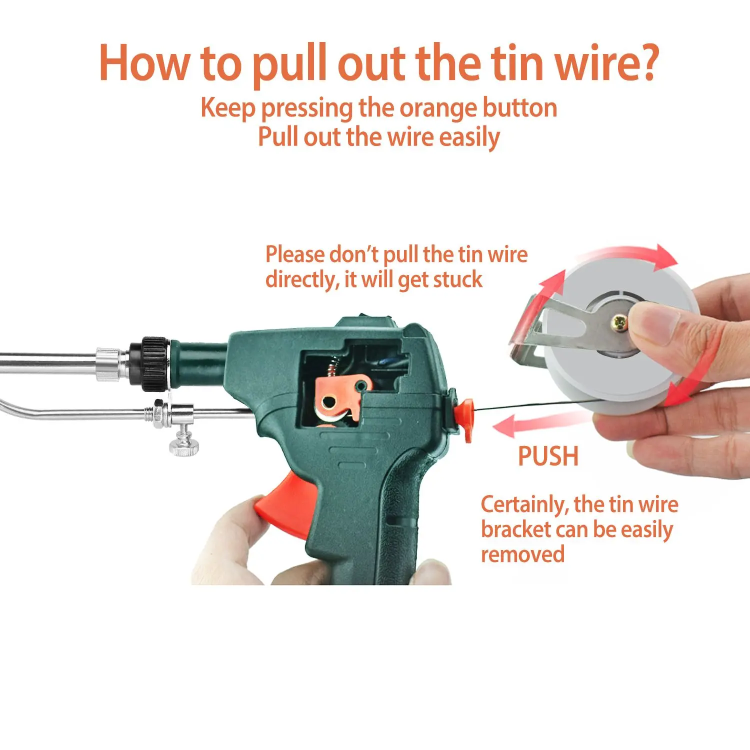 Automatic 60W Soldering Iron Gun Kit 5-in-1, Hand-held with Bracket Welding Tool and Desoldering Pump for Circuit Board Repair