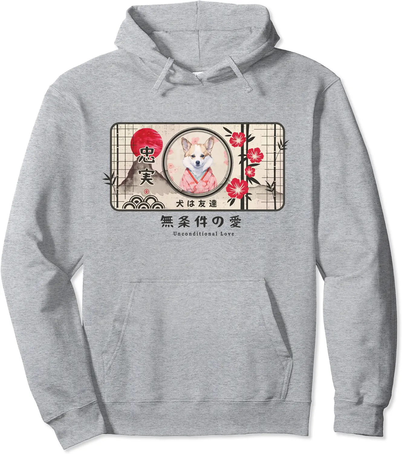 Sabtle White Corgi Japanese Dog Loyal Pet Friend Kawaii Pullover Hoodie - 55B0CFZZV81T