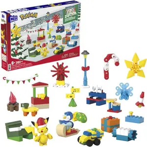 Mega Bloks - Pokemon Holiday Calendar, 202 Piece Building Toy Set  [Collectible Figurine/Statue/Bust] Calendar, Brick