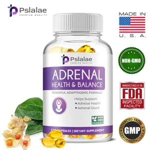 Pslalae Adrenal System Support & Cortisol Manager Powerful Ashwagandha & L-Tyrosine Fatigue Capsules - Maintain Balanced Cortisol Levels, Health & Stress Relief - Non-GMO - 120 Capsules