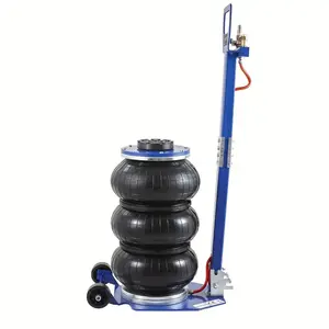 Air Jack, 3 Ton/6600 lbs Triple Bag Air Jack, Airbag Jack with Six Steel Pipes, Lift up to 17.7", 3-5 s Fast Lifting Pneumatic Jack, with Adjustable Long Handles for Cars, Garages, Repair (Blue)