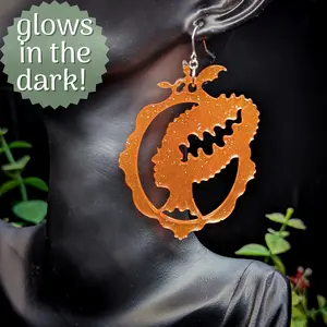 The Bride Earrings in Neon Orange