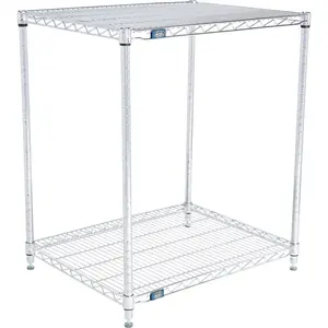 Global Industrial 21303ESD2 Nexel 2 Shelf Chrome ESD Wire Shelving Unit Starter - 30 x 21 x 34 in.